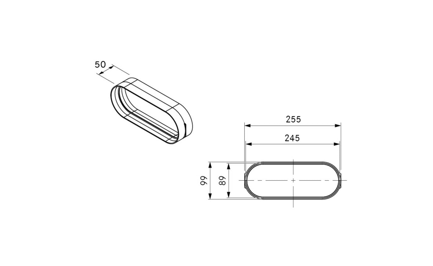EFV BORA Ecotube duct connection flat incl. sealing material Ducting